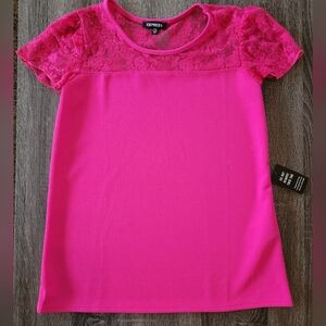 NWT Express Lace Crew Neck Short Sleeve Tee